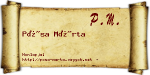 Pósa Márta névjegykártya