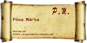 Pósa Márta névjegykártya